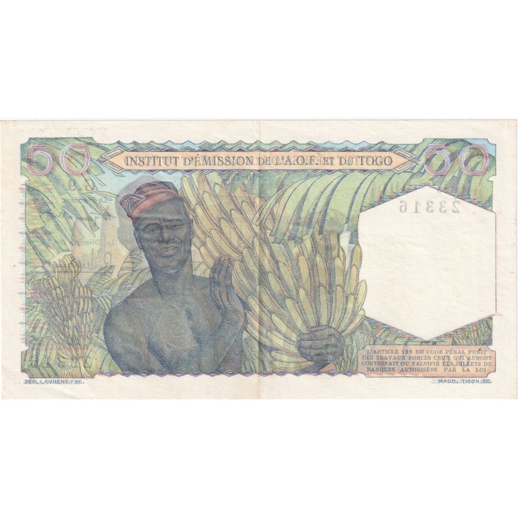 francoska zahodna Afrika, 
  
  50 frankov, 
  
  1955-10-5