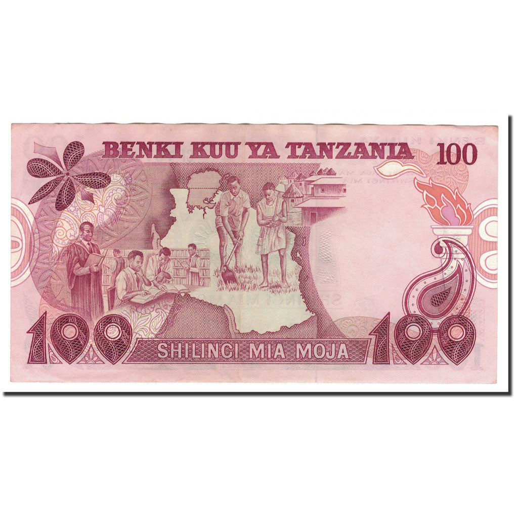 bankovec, 
  
  Tanzanija, 
  
  100 šilingov