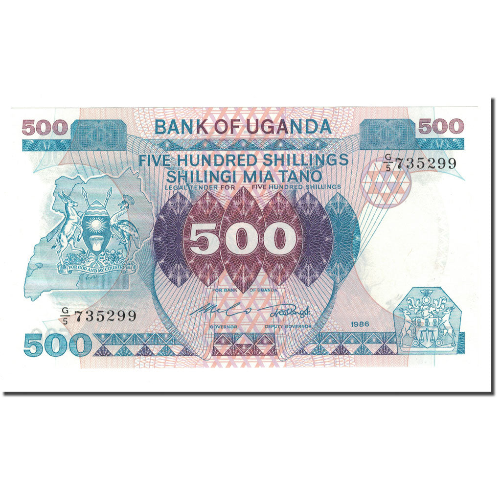 bankovec, 
  
  Uganda, 
  
  500 šilingov