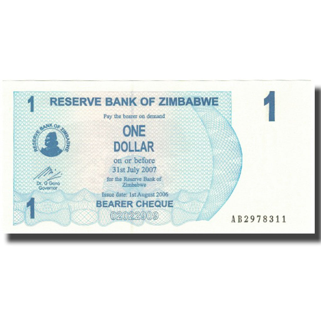 bankovec, 
  
  Zimbabve, 
  
  1 dolar