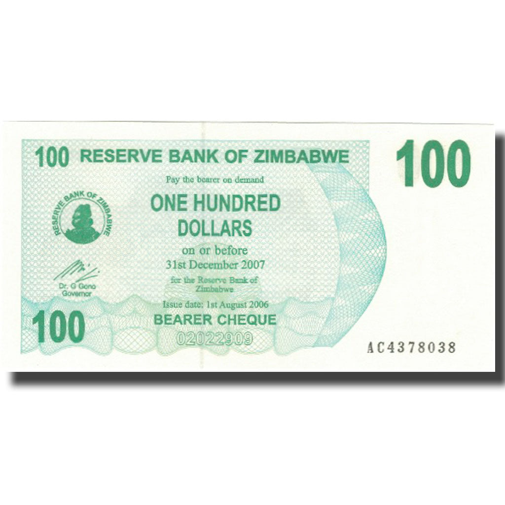 bankovec, 
  
  Zimbabve, 
  
  100 dolarjev