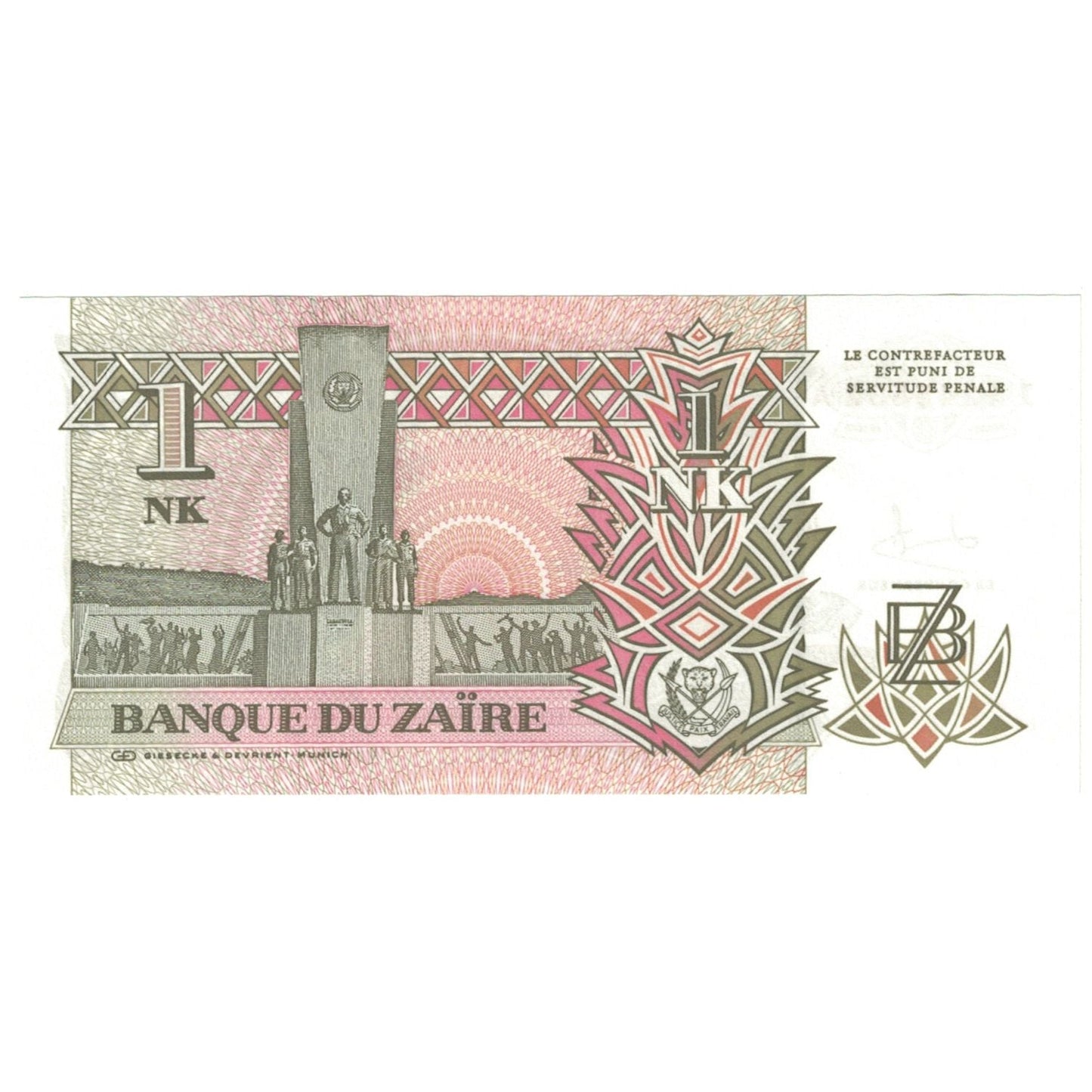 bankovec, 
  
  Zair, 
  
  1 Nouveau Zaïre