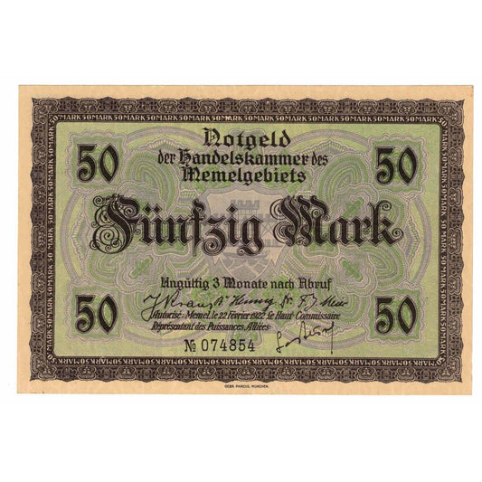 bankovec, 
  
  Memel, 
  
  50 mark