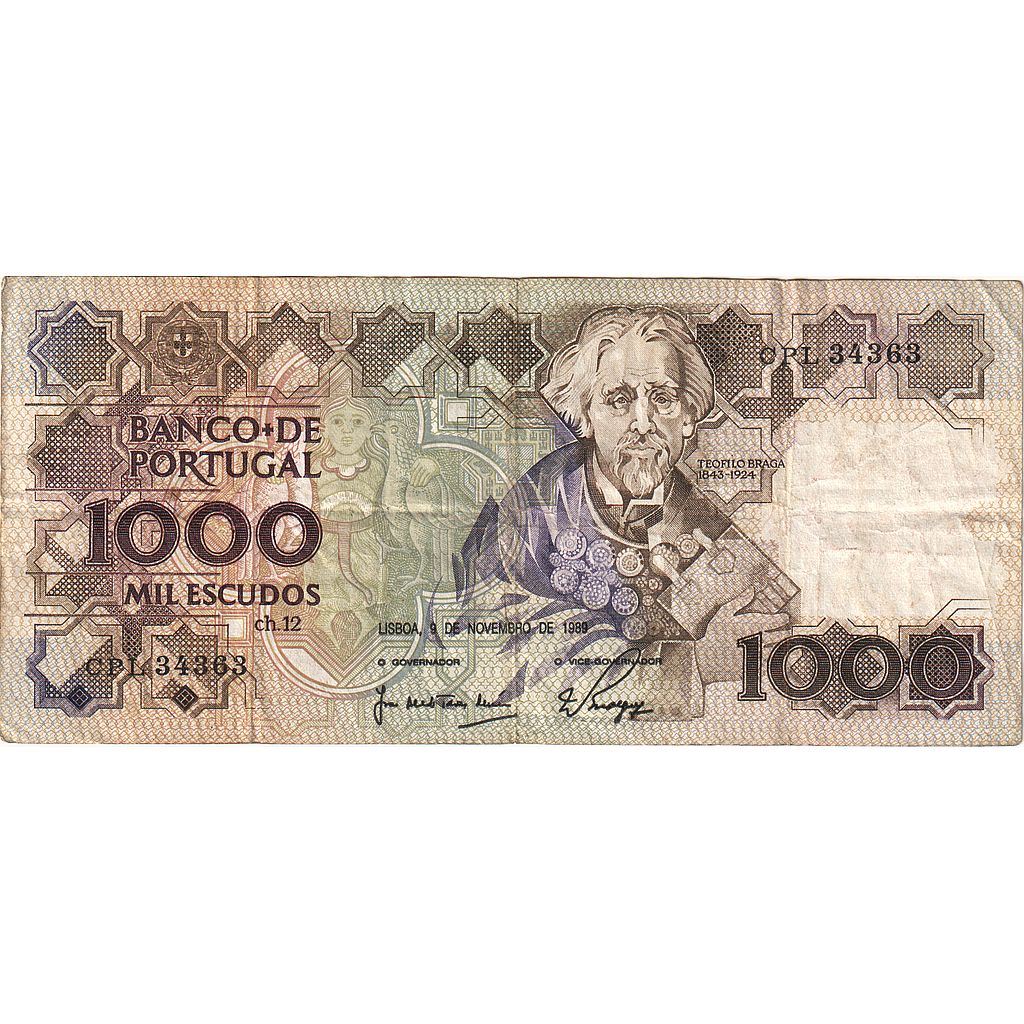 bankovec, 
  
  Portugalska, 
  
  1000 eskudov