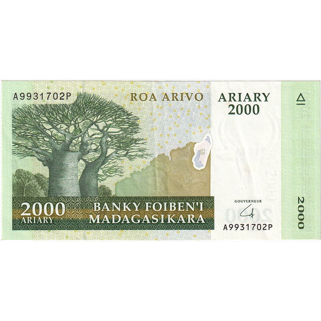 bankovec, 
  
  Madagaskar, 
  
  2000 Ariary