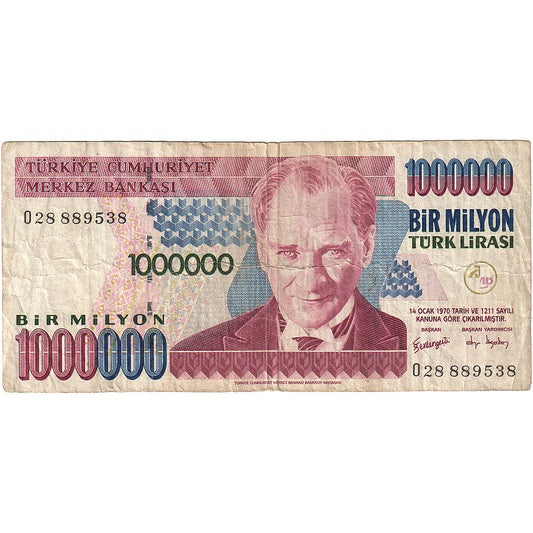 Turčija, 
  
  1000000 lir, 
  
  1970-10-14