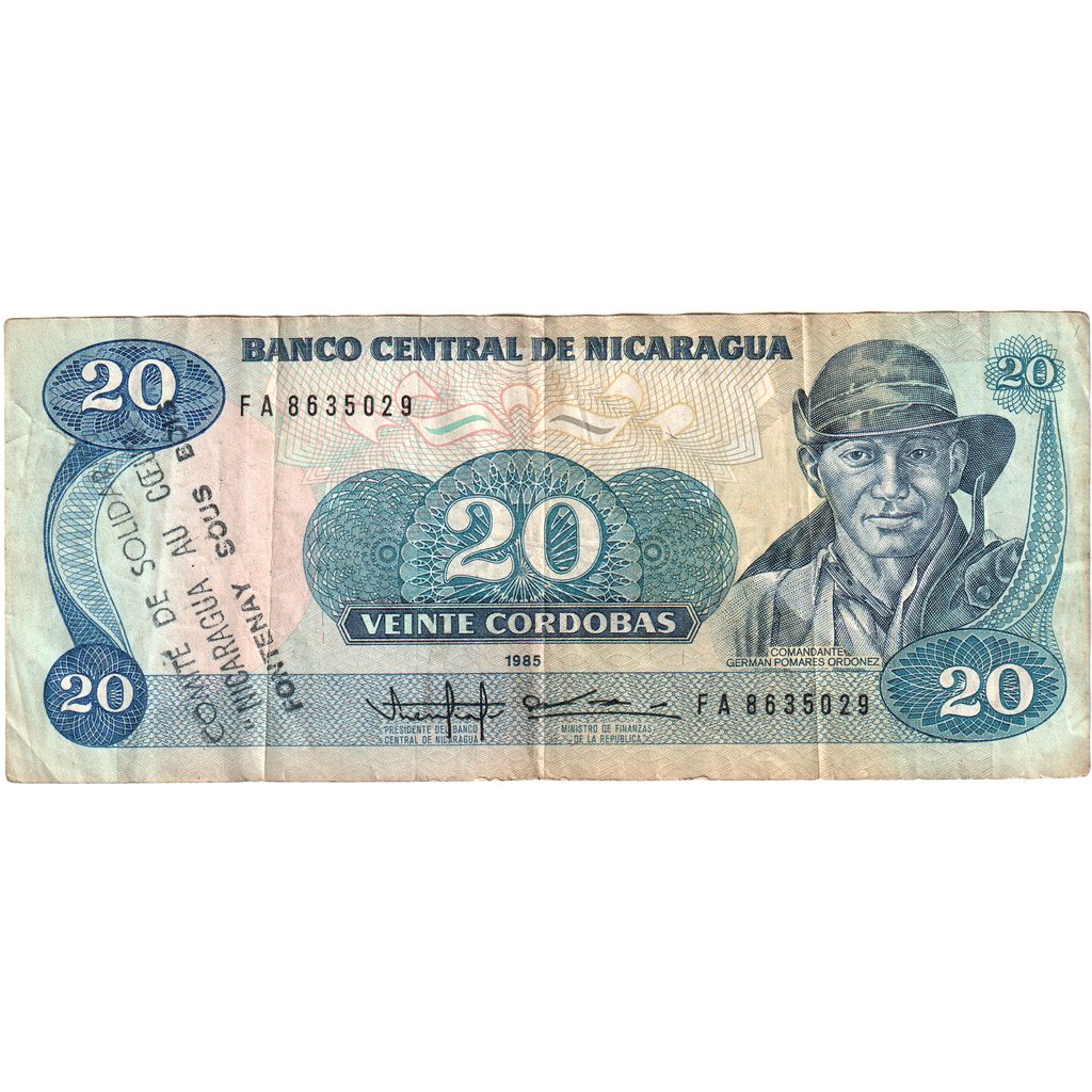 Nikaragva, 
  
  20 Cordoba, 
  
  1985