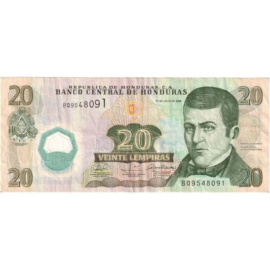 Honduras, 
  
  20 lempir, 
  
  2008