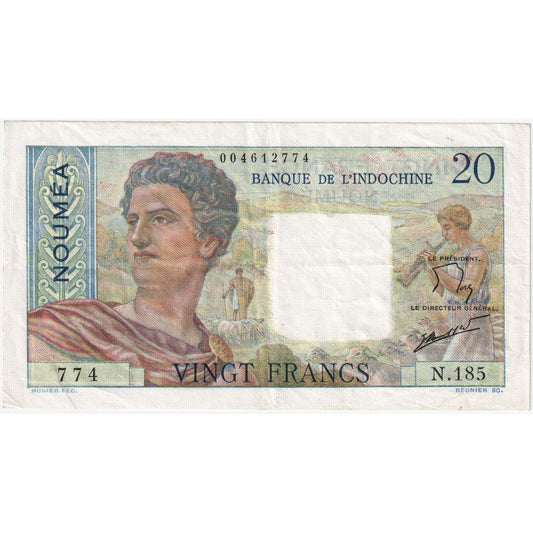 Nova Kaledonija, 
  
  20 frankov, 
  
  NOUMÉA