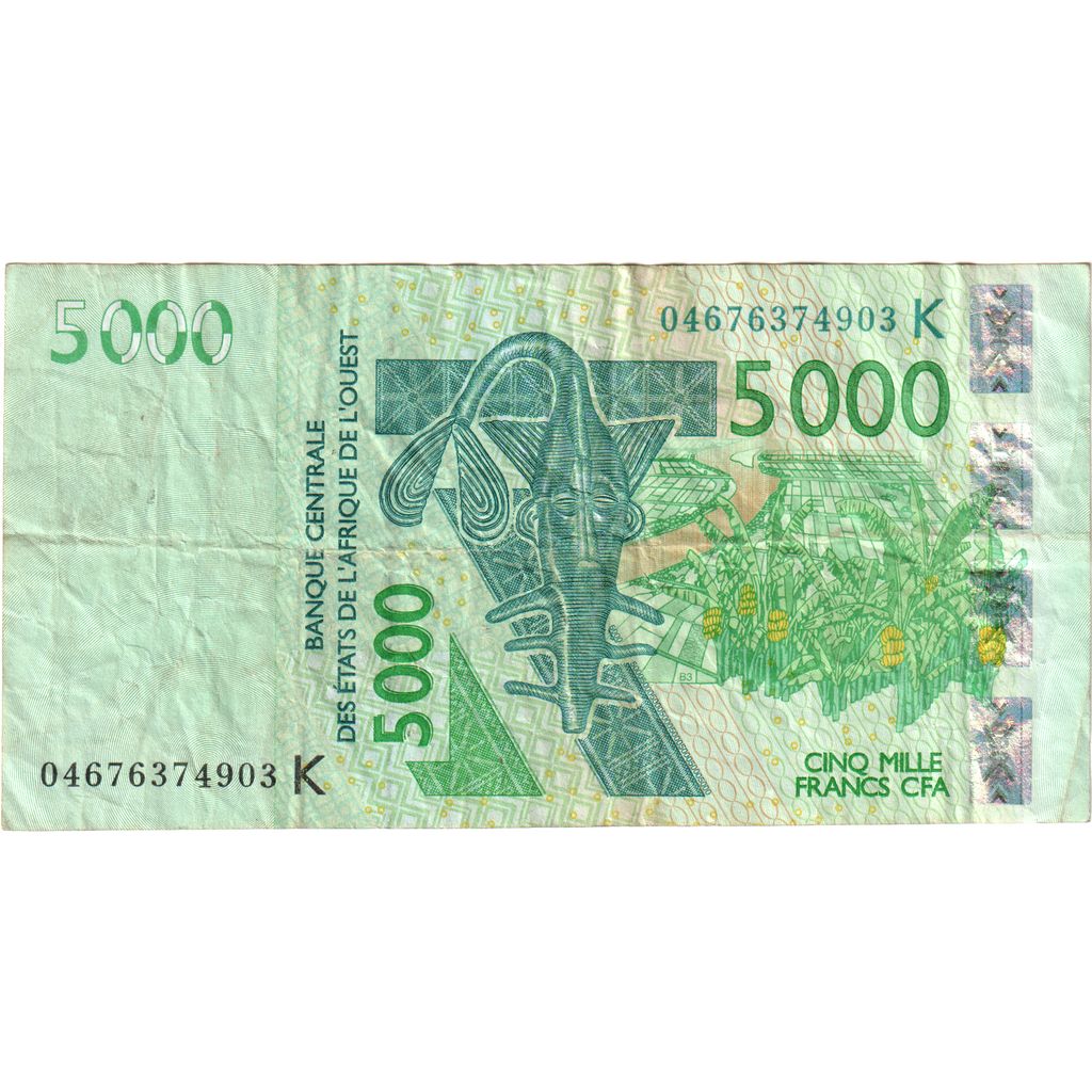 Zahodnoafriške države, 
  
  5000 frankov, 
  
  VF (20-25)