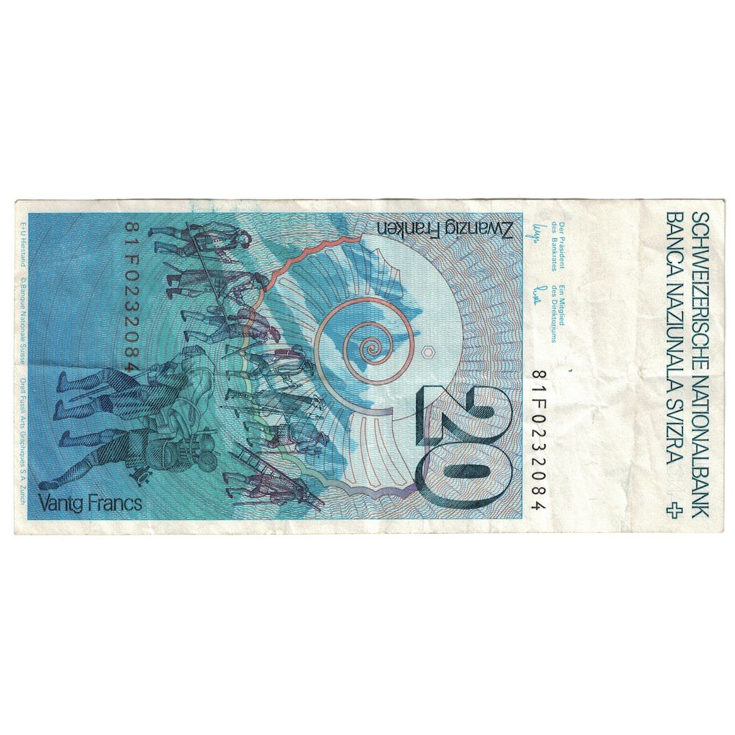 bankovec, 
  
  Švica, 
  
  20 frankov