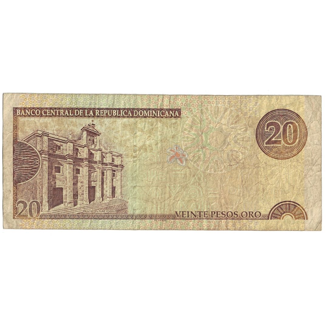 bankovec, 
  
  Dominikanska republika, 
  
  20 Pesos Oro