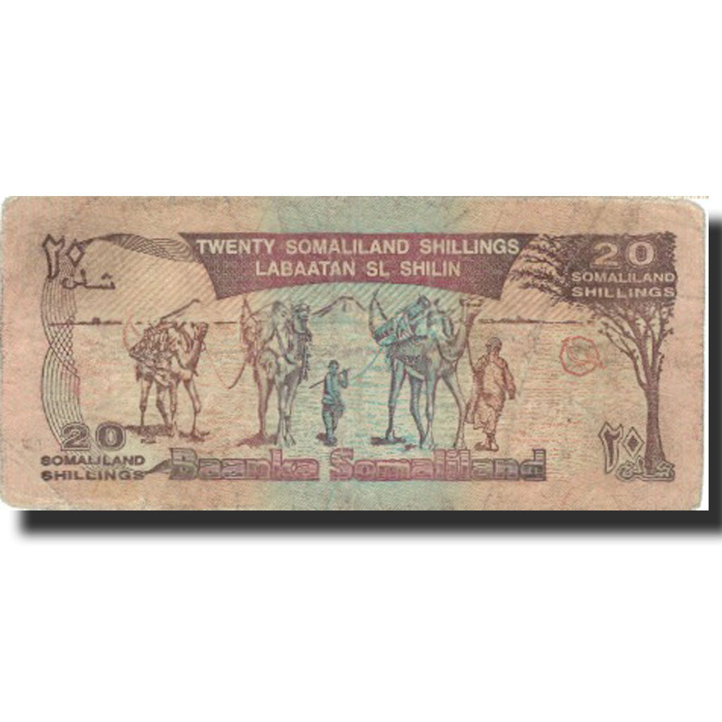 bankovec, 
  
  Somaliland, 
  
  20 šilingov = 20 šilin