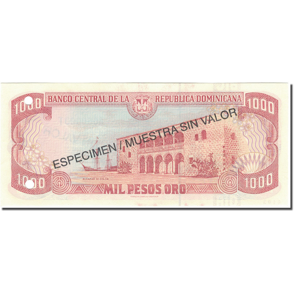 bankovec, 
  
  Dominikanska republika, 
  
  1000 pesos oro