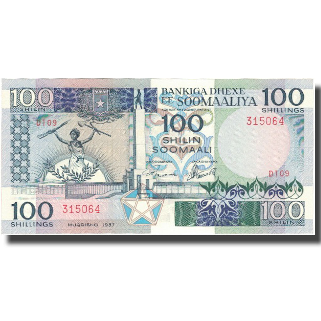 bankovec, 
  
  Somalija, 
  
  100 šilin = 100 šilingov