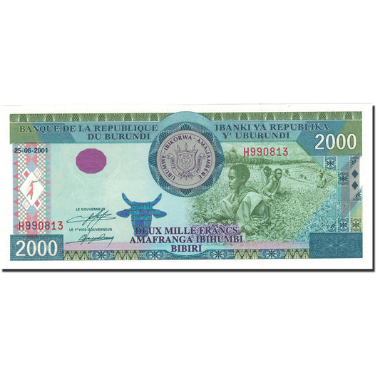 bankovec, 
  
  Burundi, 
  
  2000 frankov