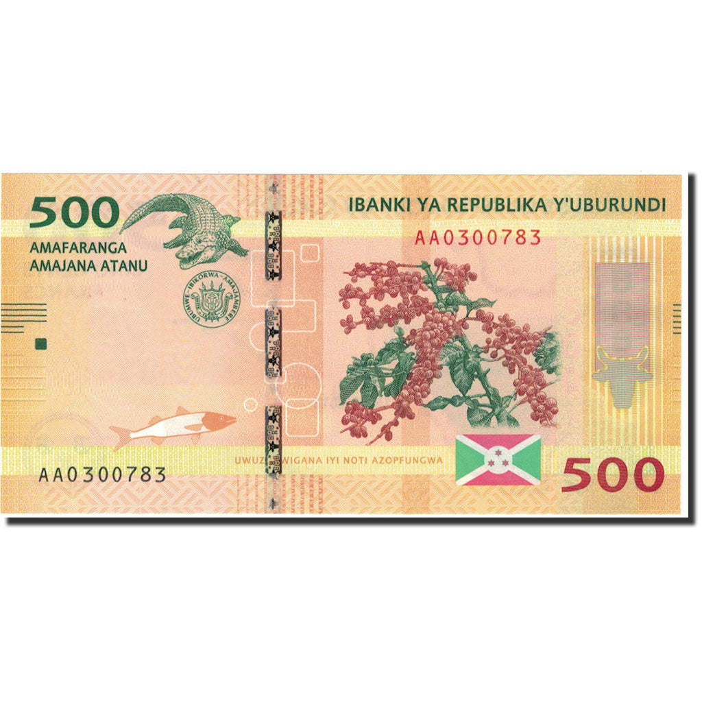 bankovec, 
  
  Burundi, 
  
  500 frankov