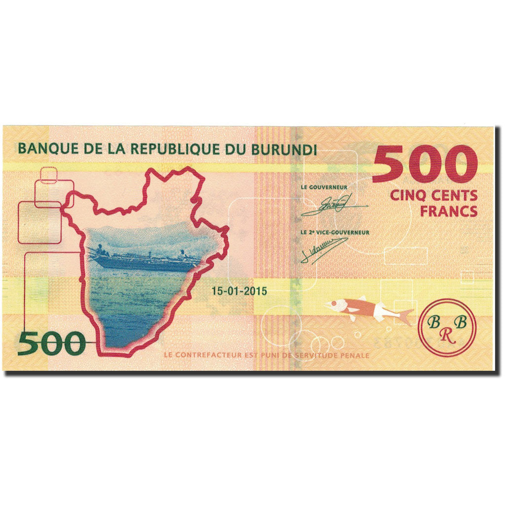 bankovec, 
  
  Burundi, 
  
  500 frankov