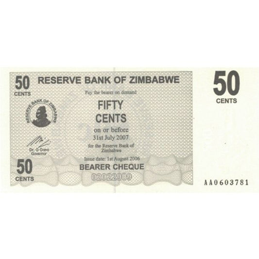 bankovec, 
  
  Zimbabve, 
  
  50 centov