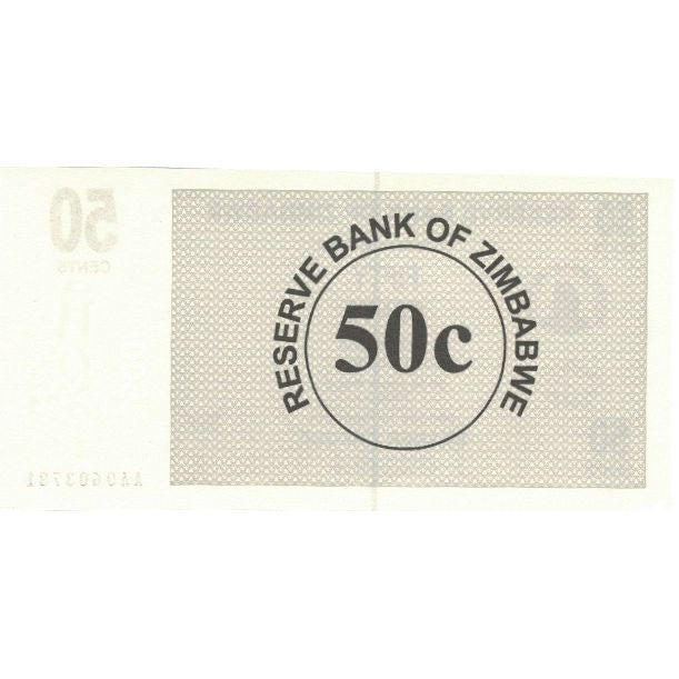 bankovec, 
  
  Zimbabve, 
  
  50 centov