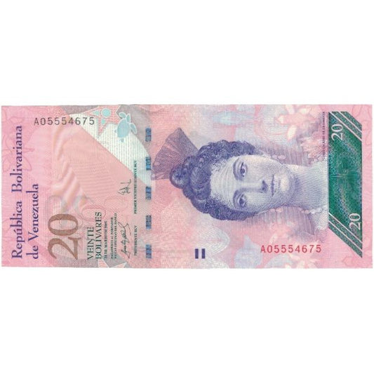 bankovec, 
  
  Venezuela, 
  
  20 Bolivarjev