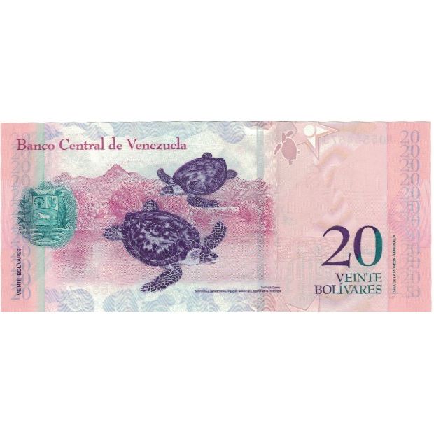 bankovec, 
  
  Venezuela, 
  
  20 Bolivarjev