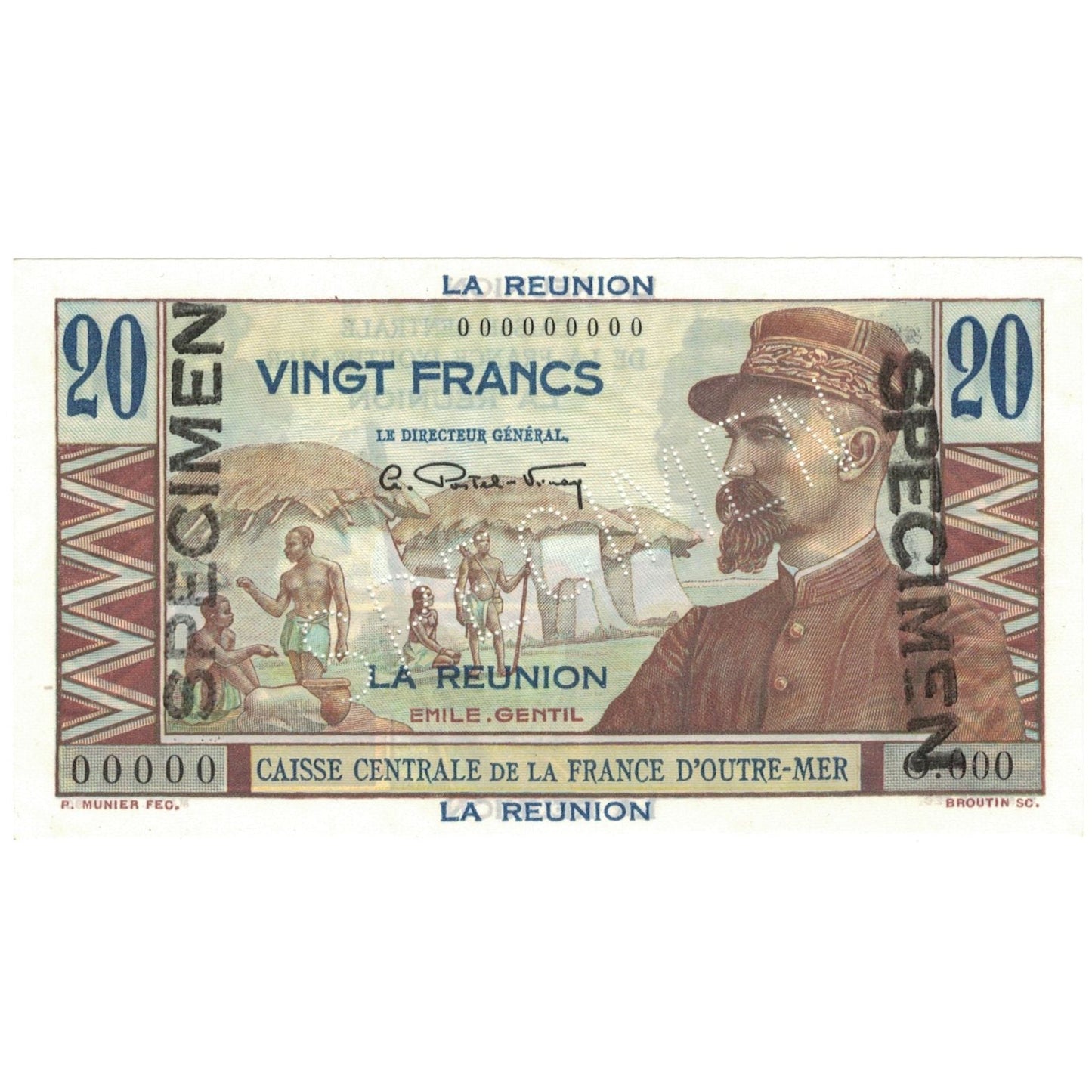 bankovec, 
  
  Réunion, 
  
  20 frankov