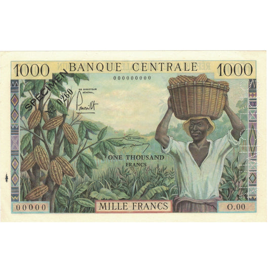 bankovec, 
  
  Kamerun, 
  
  1000 frankov