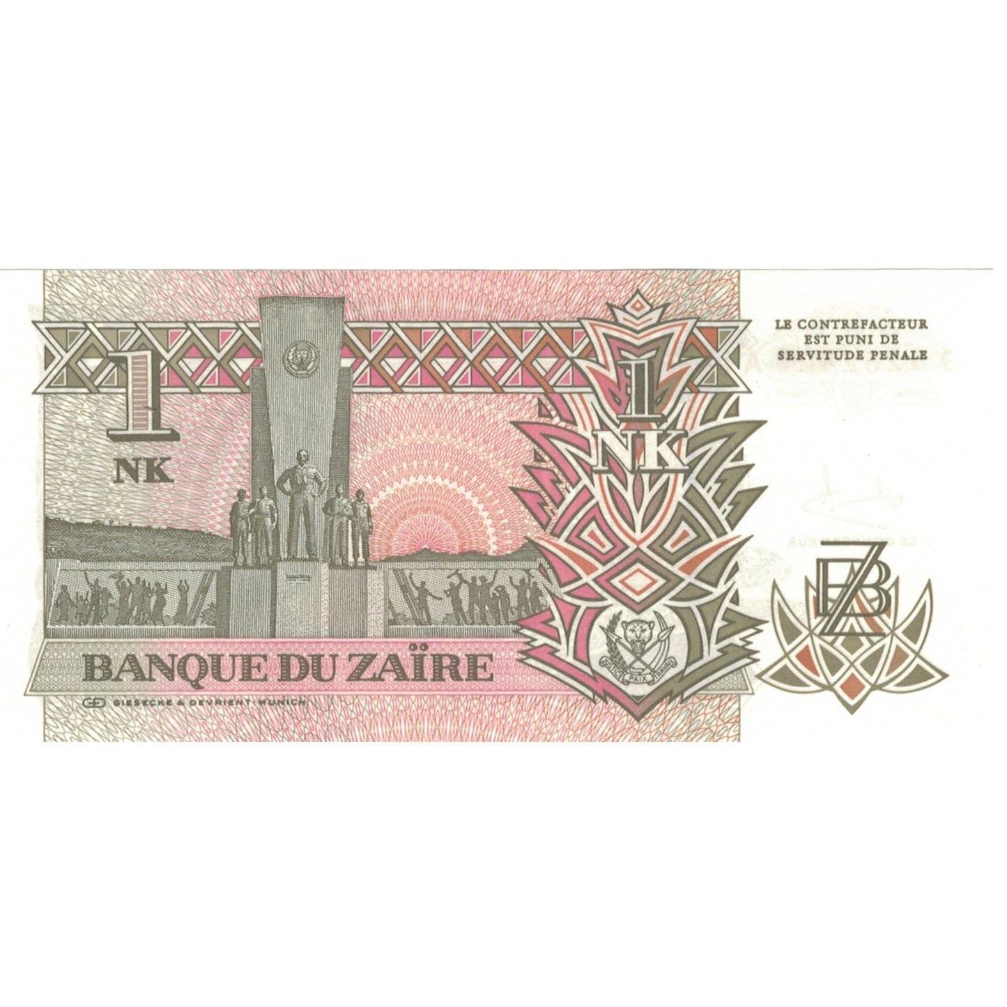 bankovec, 
  
  Zair, 
  
  1 Nouveau Likuta